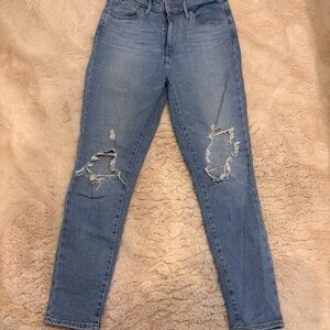 Women's Light Blue Distressed Jeans